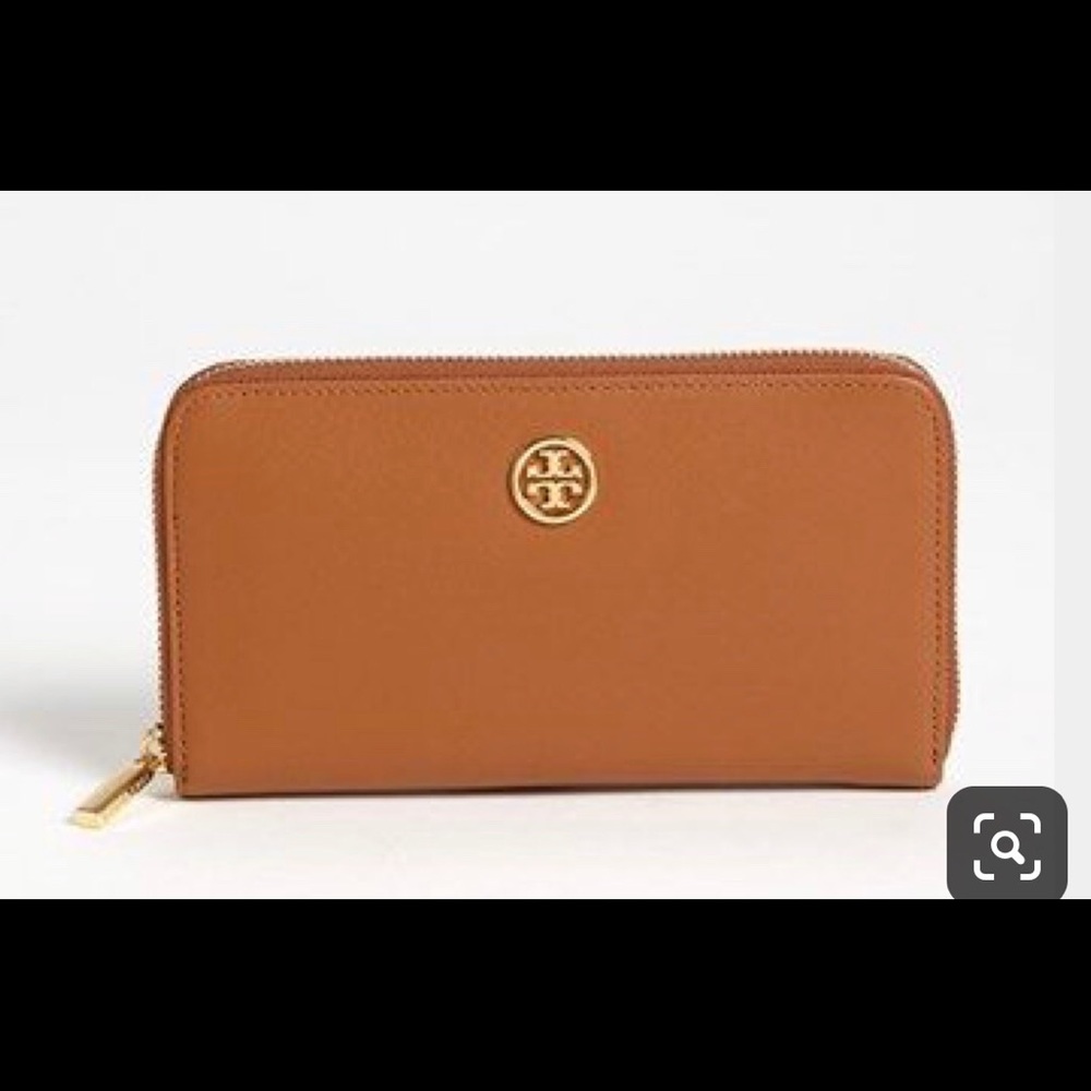 Tory Burch Robinson Zip Wallet Luggage Leather